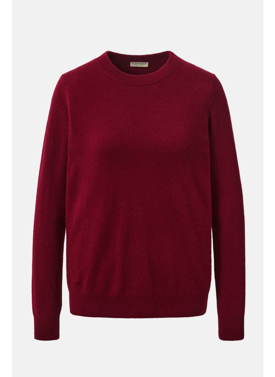 Women Crew Neck Long Sleeves Textured Sweater, Red - pzsku/Z5B8FE6801CC532C00245Z/45/_/1727187850/1b2790f4-727d-466f-bf6f-daa57d073587