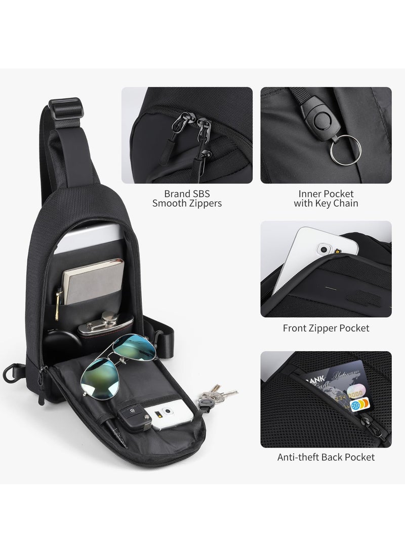 SYOSI Sling Bag Sling Backpack Chest Daypack Crossbody Backpack Stylish Crossbody Bag with Adjustable Shoulder Strap Shoulder Bag Hiking Day Bag for Women Men Travel Sports Running Hiking - Image 3