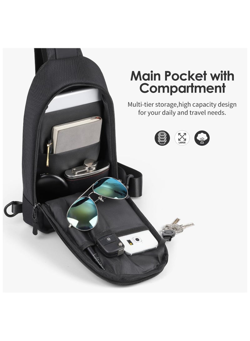 SYOSI Sling Bag Sling Backpack Chest Daypack Crossbody Backpack Stylish Crossbody Bag with Adjustable Shoulder Strap Shoulder Bag Hiking Day Bag for Women Men Travel Sports Running Hiking - Image 4