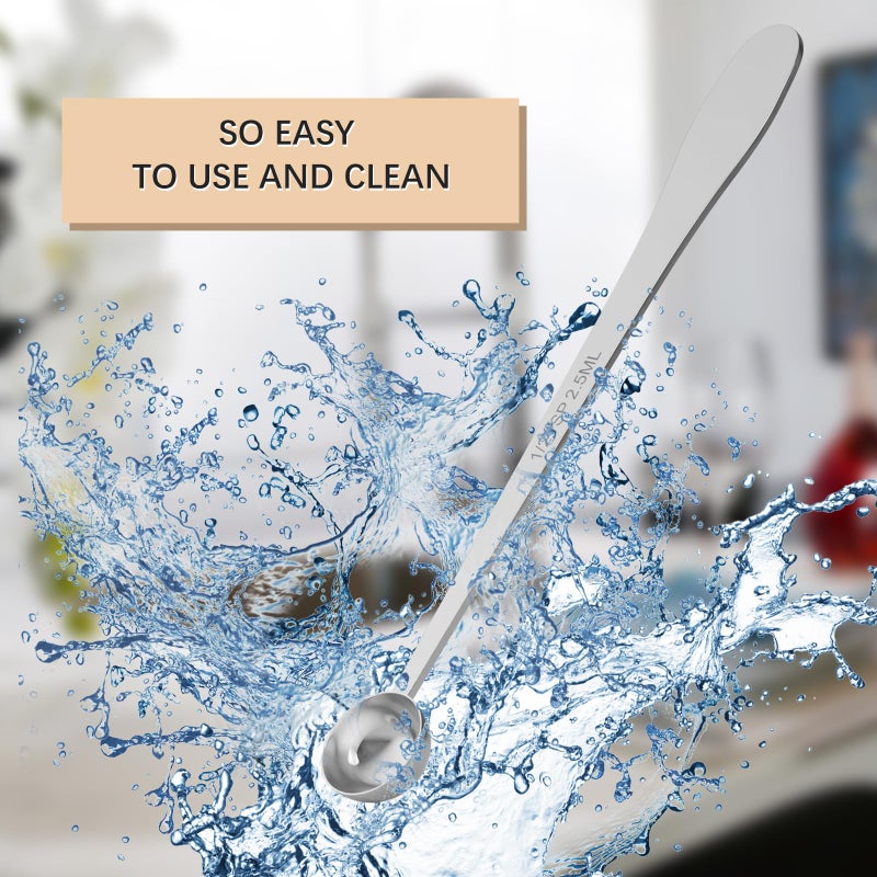 BERYLER 1PCS 1/2 Teaspoon(1/2tsp, 1/6tbsp, 2.5 ml) Single Measuring Spoon, Extra-long Handle Individual Measure Scoop, Stainless Steel Spoons Only - Image 4