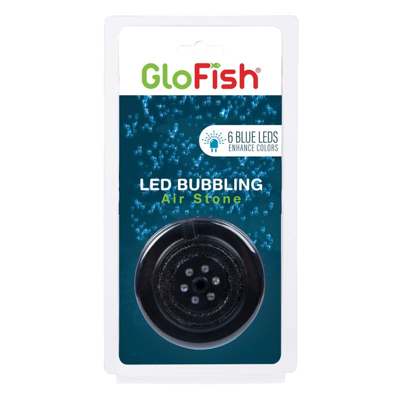 GloFish Blue LED Bubbler, Aquarium Lights With Air Stone For Fish Tanks 2.6-Inch x 4-Inch x 0.5-Inch - Image 1