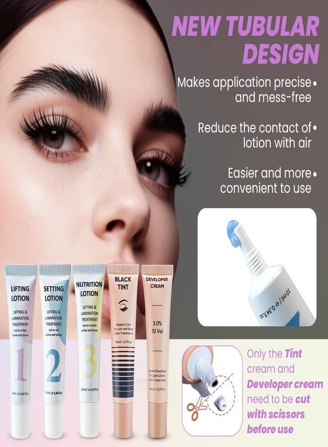 PERMANIA Lash Lift and Black Kit, Full Tube Design Brow Lamination Kit Salon Grade Instant Curling & Coloring With Detailed Instruction - Image 2