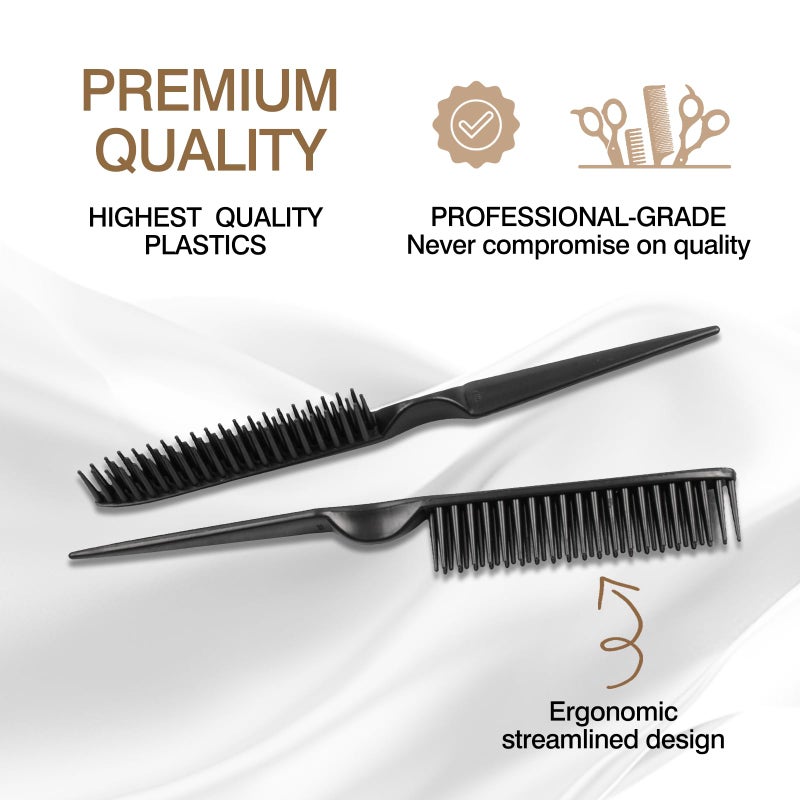 Zoolinn 3-Row Rat Tail Styling Comb Set (4PCS) â€“ Flexible Comb for Detangling, Defining Curls, and Sectioning Hair - Image 3
