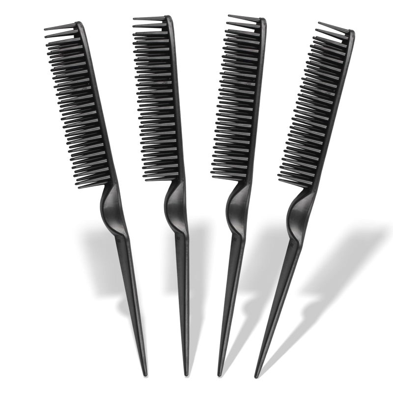 Zoolinn 3-Row Rat Tail Styling Comb Set (4PCS) â€“ Flexible Comb for Detangling, Defining Curls, and Sectioning Hair - Image 1
