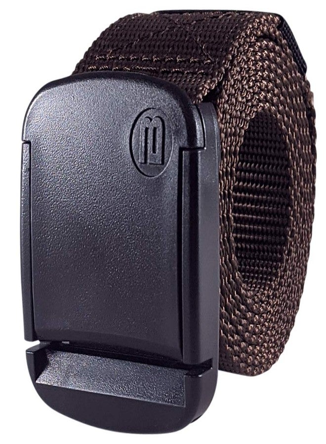 BETTA 1.5 Inch Wide Men's Nylon Web Belt with High-Strength Adjustable Buckle (Large, Brown) - Image 1