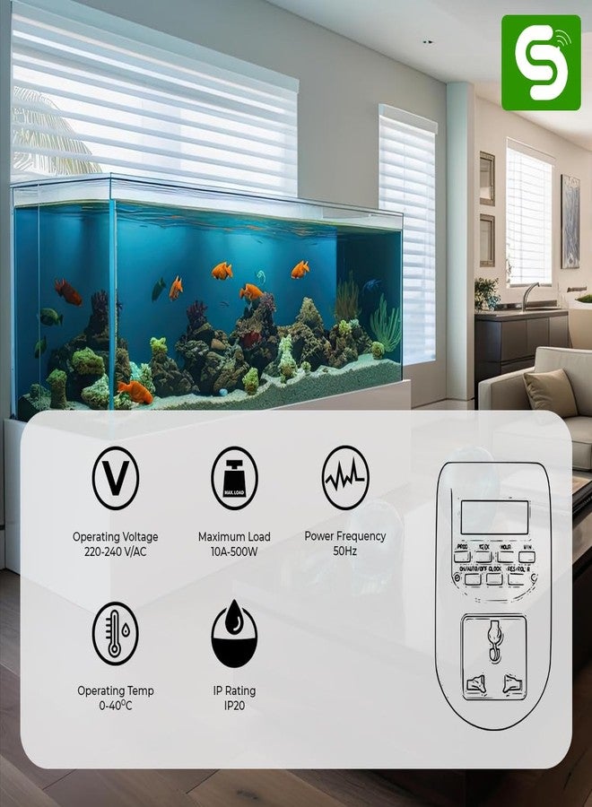 ESYSENSE Digital Timer Socket Plug | Programmable 24x7 Electronic Timer Switch with 16 Presets | 10A 500W | Energy Saving Timer for Lights & Home Appliances ESY-TC33 ESYSENSE - Image 4