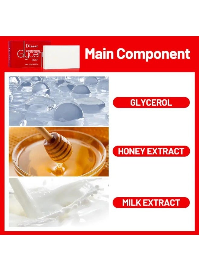 ديسار صابون ديسار 120 غرام من صابون الجلسرين المرطب، خلاصة الحليب والعسل الطبيعي، يُنقي المسام، يُفتح البشرة بعمق. - Image 3