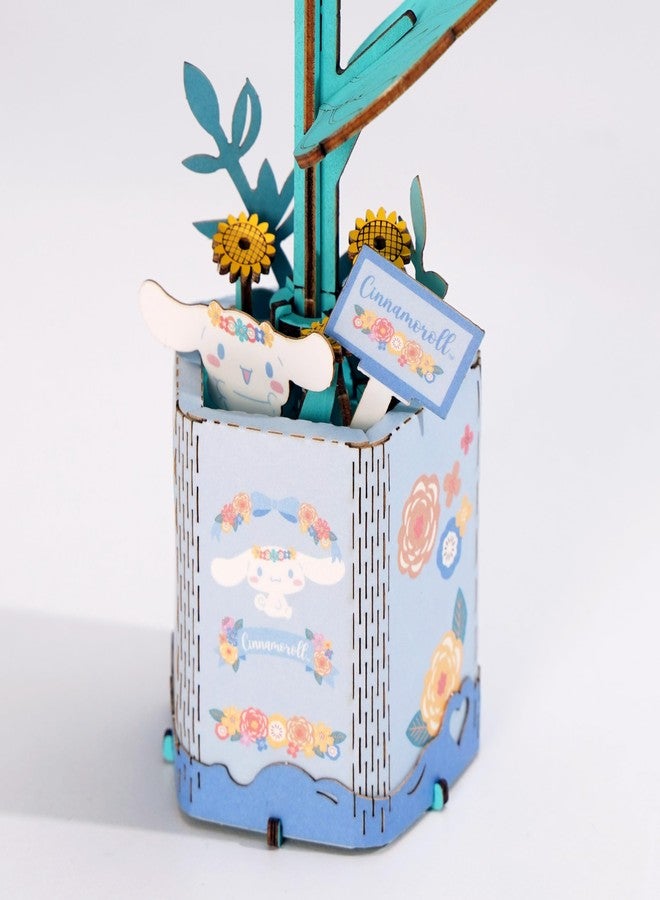 Hands Craft Hello Kitty and Friends Cinnamoroll Sunflower 3D Wooden Puzzle Kit | DIY Flower Model | Arts & Crafts | Creative Hobby Kits | Cinnamoroll Character | Wood Building Set - Image 4