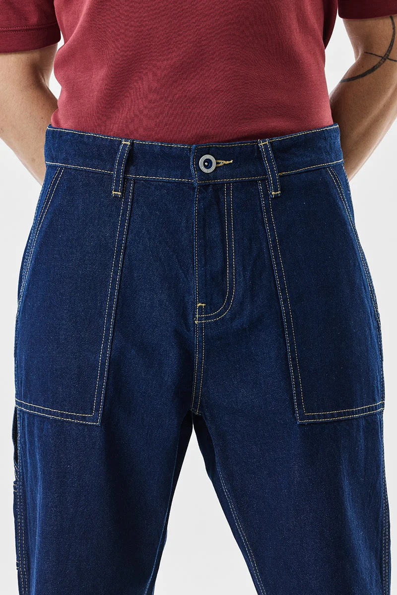 SNITCH Indigo Indigo Solid Straight Fit Casual Jeans for Men | Best Price UAE