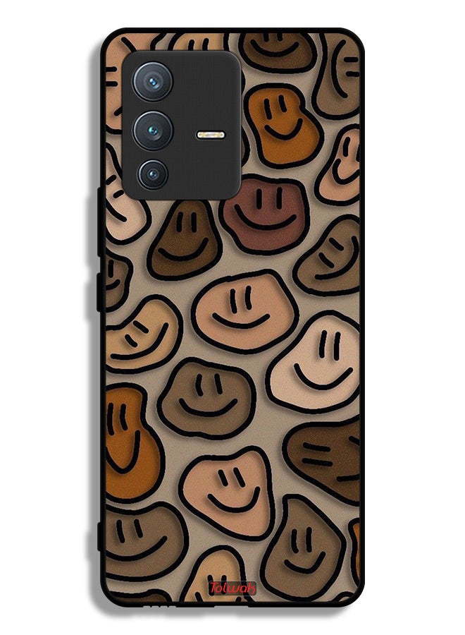 Tolwak Vivo V23 Pro 5G Protective Case Cover Smiley Faces Art - Image 1