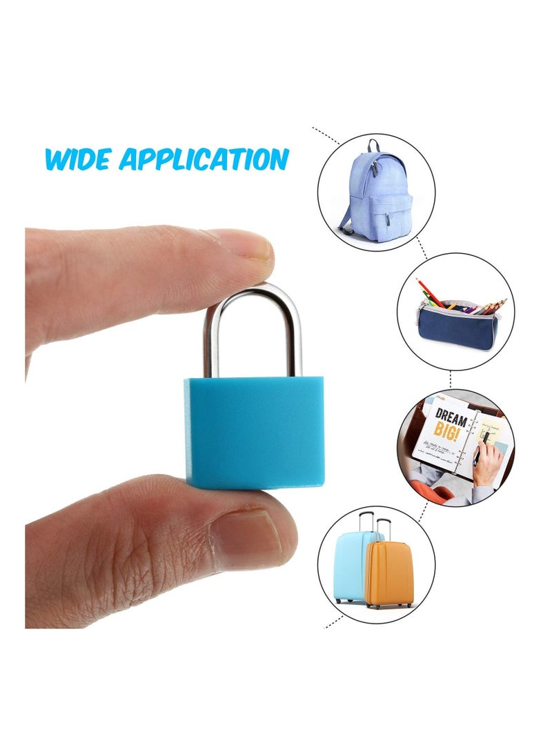 Suitcase Locks with Keys, Colored Plastic Casing Padlock Small Luggage Metal Mini Used for Student Bag Journal gy Bank, for School Gym Classroom Matching Game Travel (Fresh Color, 6 Pieces) - Image 2