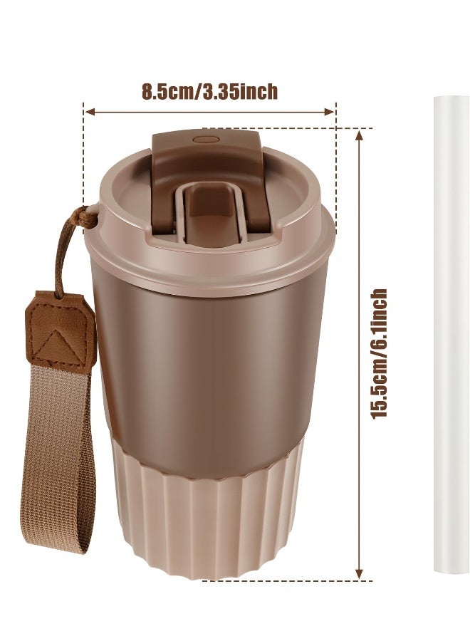 Travel Coffee Mug, 15.2oz Insulated Stainless Steel Coffee Cup with Lanyard, Spill Proof Double Wall Vacuum Tumbler, Reusable To-Go Mug for Hot/Iced Coffee and Tea (Twilight Grey) - Image 5