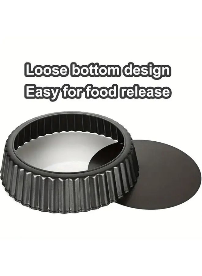 2 Pcs 9 Inch Carbon Steel Pie Pan Nonstick Deep Dish Removable Bottom Baking Tin - Image 5