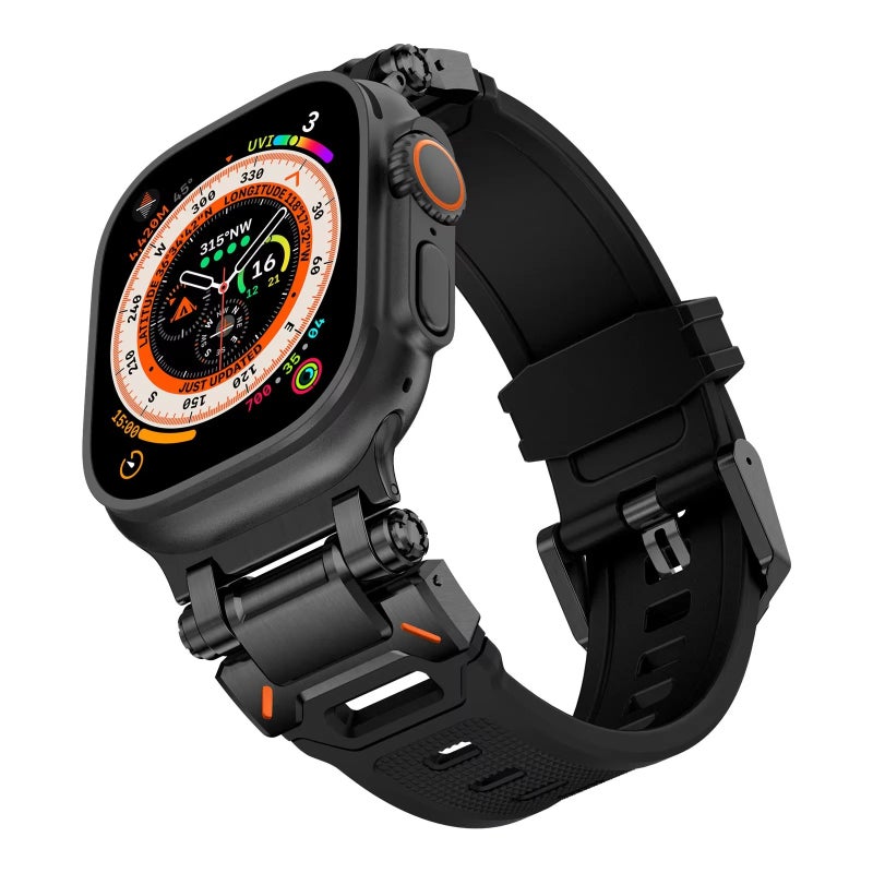 Bluejw Titanium Apple Watch Band 49mm 45mm 44mm 42mm Ultra Series 8 7 6 Replacement Metal Silicone Strap - Image 1