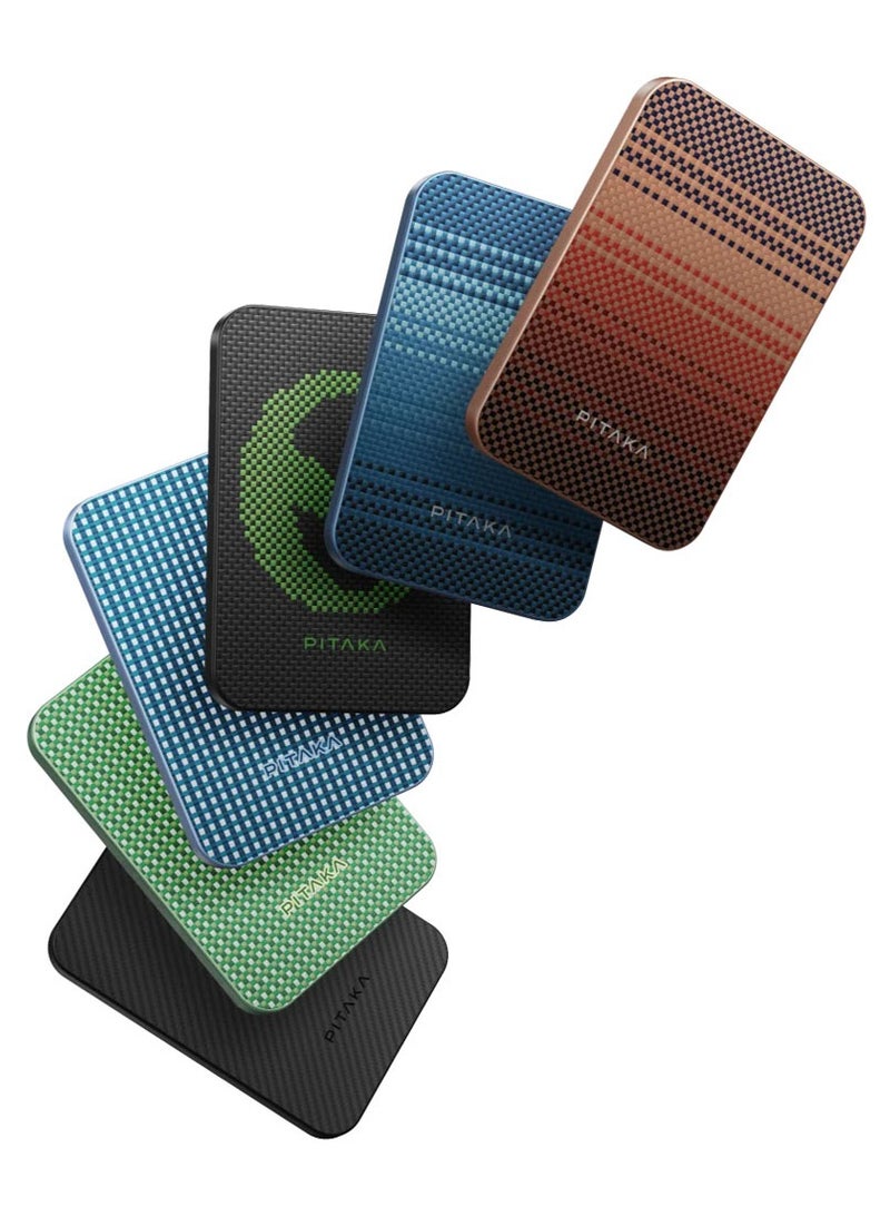 PITAKA Pitaka Aramid Fiber Magnetic Power Bank – Qi2 Certified, 15W Wireless Fast Charging, 5000mAh, Compact, Lightweight & Strong Magnetic Attachment for Phone - Black Grey  - Image 5