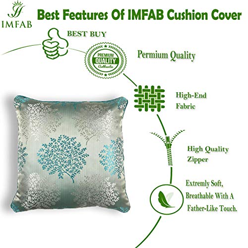 IM FAB® Jacquard Jupiter Tree Blue Cushion Cover Set of 5 Pcs(12x12 inchs or 30x30 cm) - Image 3