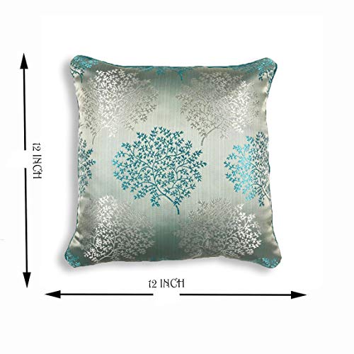 IM FAB® Jacquard Jupiter Tree Blue Cushion Cover Set of 5 Pcs(12x12 inchs or 30x30 cm) - Image 4