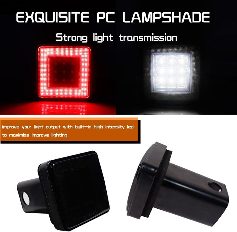 Tonsya 3-in-1 Smoked Lens Universal LED Hauling 2" Receiver Light for Truck SUV RV Trailer - Image 2