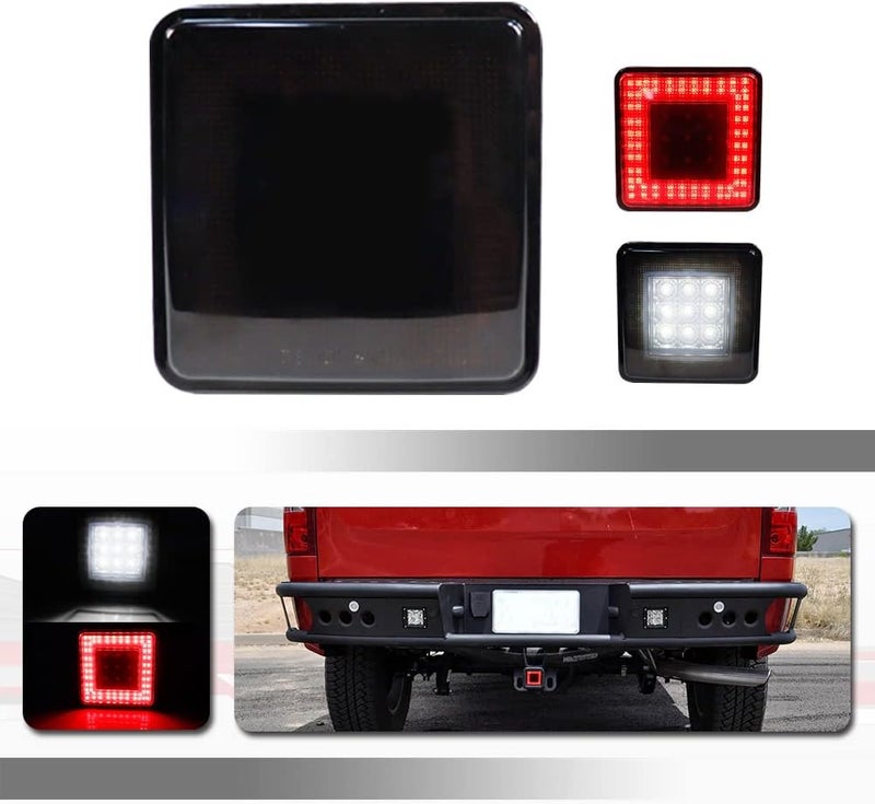 Tonsya 3-in-1 Smoked Lens Universal LED Hauling 2" Receiver Light for Truck SUV RV Trailer - Image 1