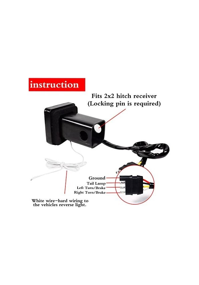 Tonsya 3-in-1 Smoked Lens Universal LED Hauling 2" Receiver Light for Truck SUV RV Trailer - Image 4