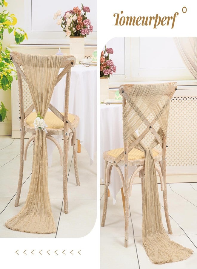 Tomeurperf 8 Pack 10Ft Cheesecloth Table Runner Beige, 35 x 120 Inch Boho Rustic Gauze Cheese Cloth Wedding Long Table Runners for Wedding Party Bridal Shower Decoration - Image 5