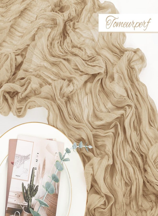 Tomeurperf 8 Pack 10Ft Cheesecloth Table Runner Beige, 35 x 120 Inch Boho Rustic Gauze Cheese Cloth Wedding Long Table Runners for Wedding Party Bridal Shower Decoration - Image 4