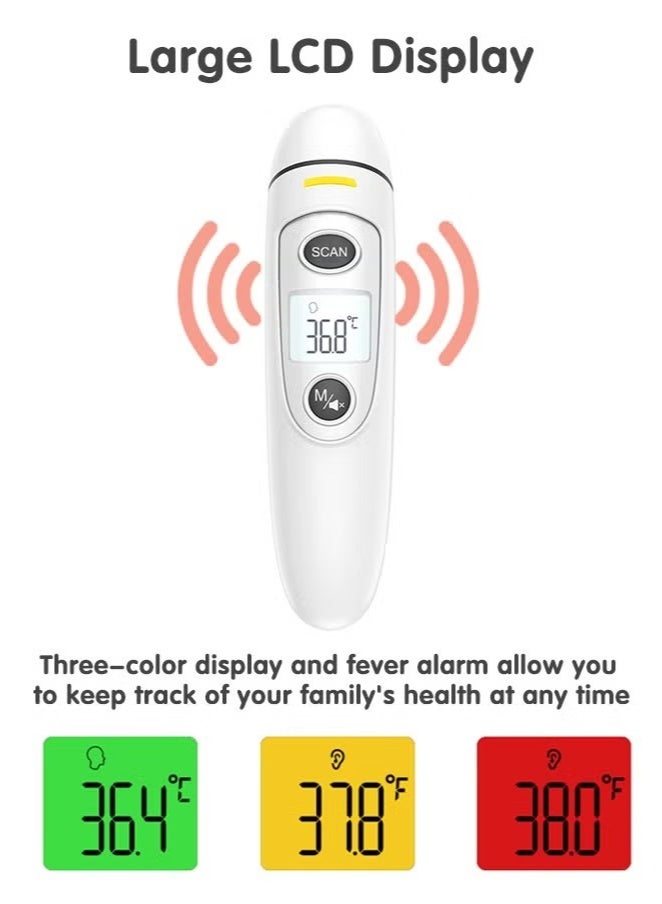 Gonice No-Touch Infrared Thermometer for Baby, 3-in-1 Thermometer for Ear, Forehead and Room, Accurate Reading with Large Display, Memory Recall, Fever Alarm (with a Pacifier) - Image 4