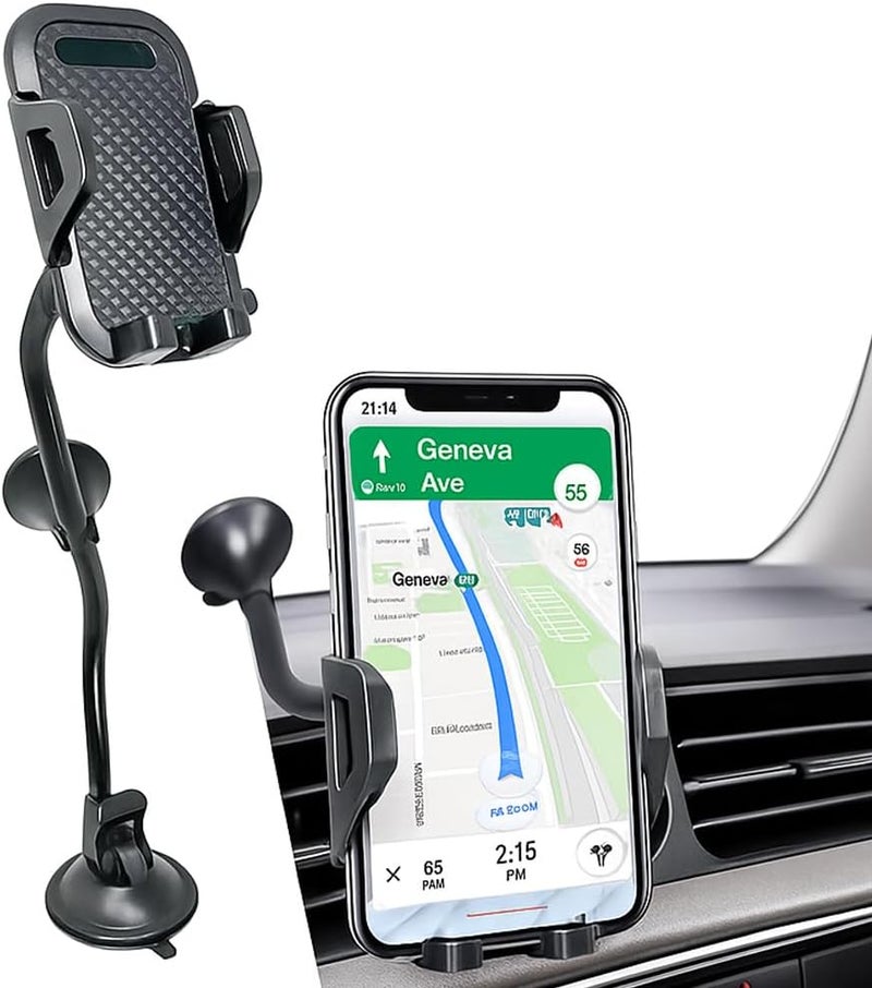 plastific Waterproof Mobile Phone Holder for Cars - Universal 360° Rotation Long Arm Phone Mount - Image 1