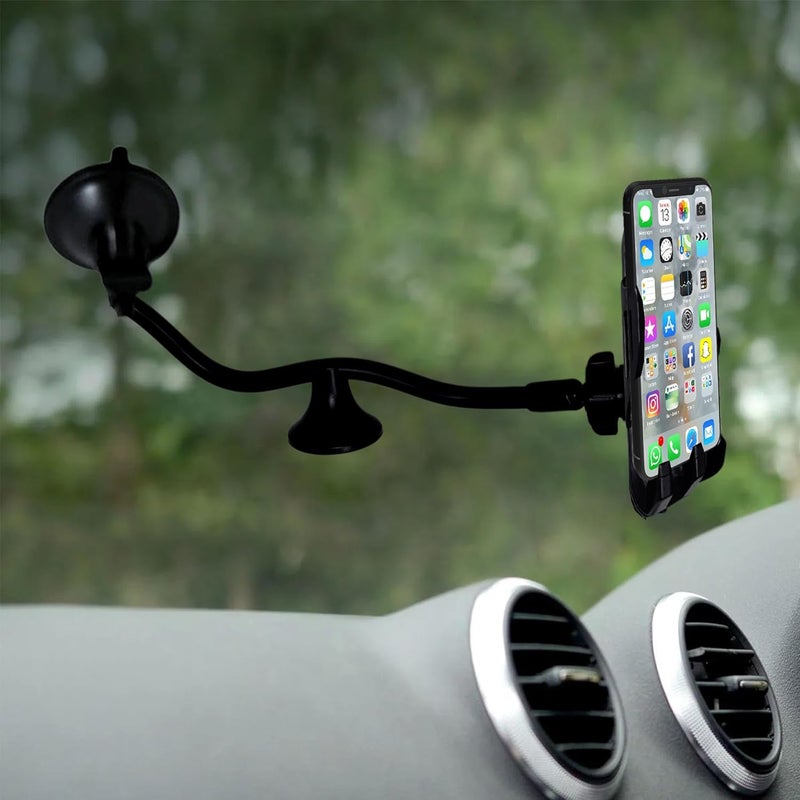 plastific Waterproof Mobile Phone Holder for Cars - Universal 360° Rotation Long Arm Phone Mount - Image 2
