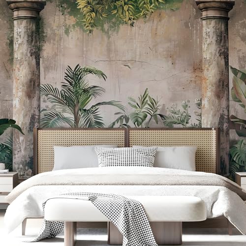 PAPER PLANE DESIGN Exquisite Tropical Plants and Leaves Wall Mural Wallpaper for Living Room. Full Wall Coverage. (Ds-15) (6 X 8 FEET, Vinyl-SELF Adhesive) - Image 2