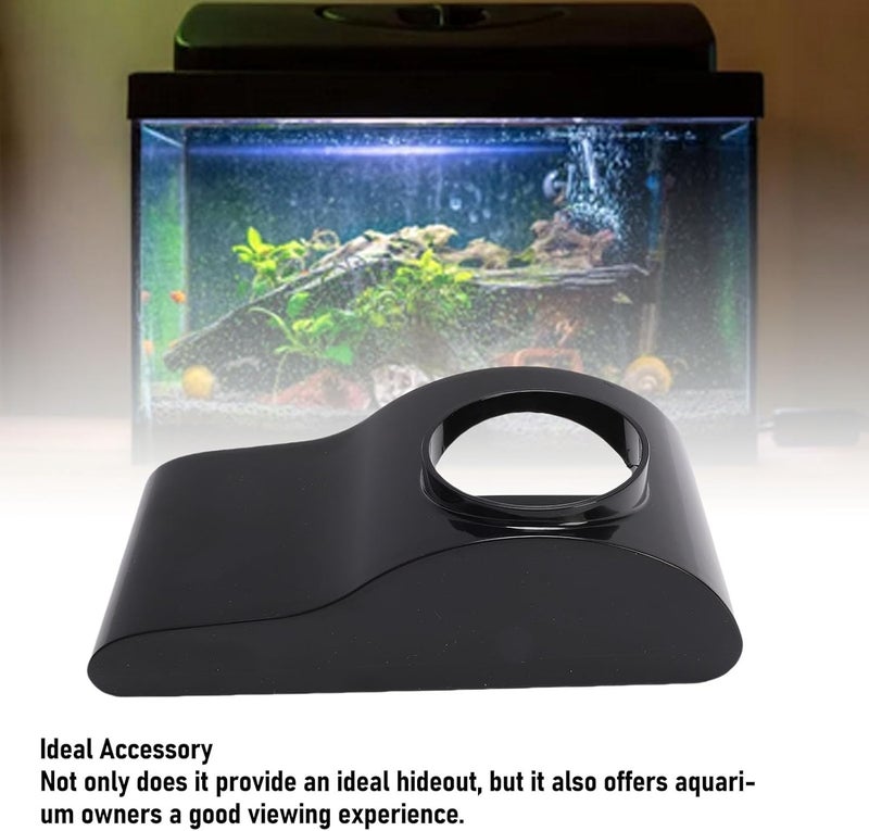 Tyenaza Aquarium Underground Tunnel, Plastic Aquarium Underground Hideout Cave for Fish Shrimp Fish Tank Decor (Black) - Image 4