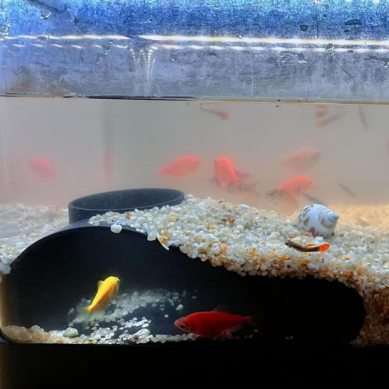 Tyenaza Aquarium Underground Tunnel, Plastic Aquarium Underground Hideout Cave for Fish Shrimp Fish Tank Decor (Black) - Image 3