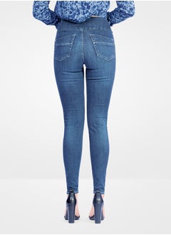 Web Denim Web Denim Blue Highwaist Skinny Jegging Stretchable Ripped Pant Fashionable Comfort Fit Casual Cotton Jegging With Pockets For Women  - Image 3