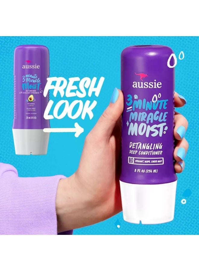 أوسي بلسم 3 مينت ميراكل العميق + ترطيب + لمعان مع الأفوكادو وزيت الجوجوبا الأسترالي، 236 مل - Image 2