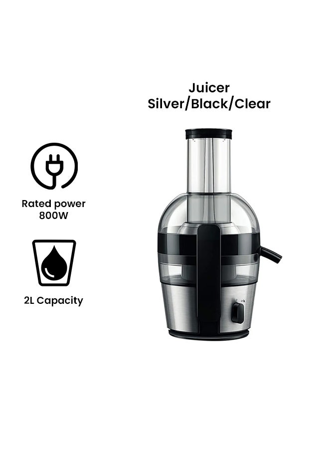 Philips Juicer - XL Tube, QuickClean, 2 L 800 W HR1863/22/05 Silver/Black/Clear - Image 2