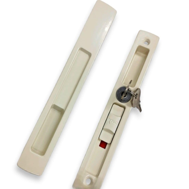 Hinges, Handles, Kawalin and Assembly, Closure, Repair and Aluminum Wheels for Doors and Windows, Suitable for PS Slider, Hinged and Flips, Easy DIY Installation (Skak 2 Wsh Beige with Key for Safty)