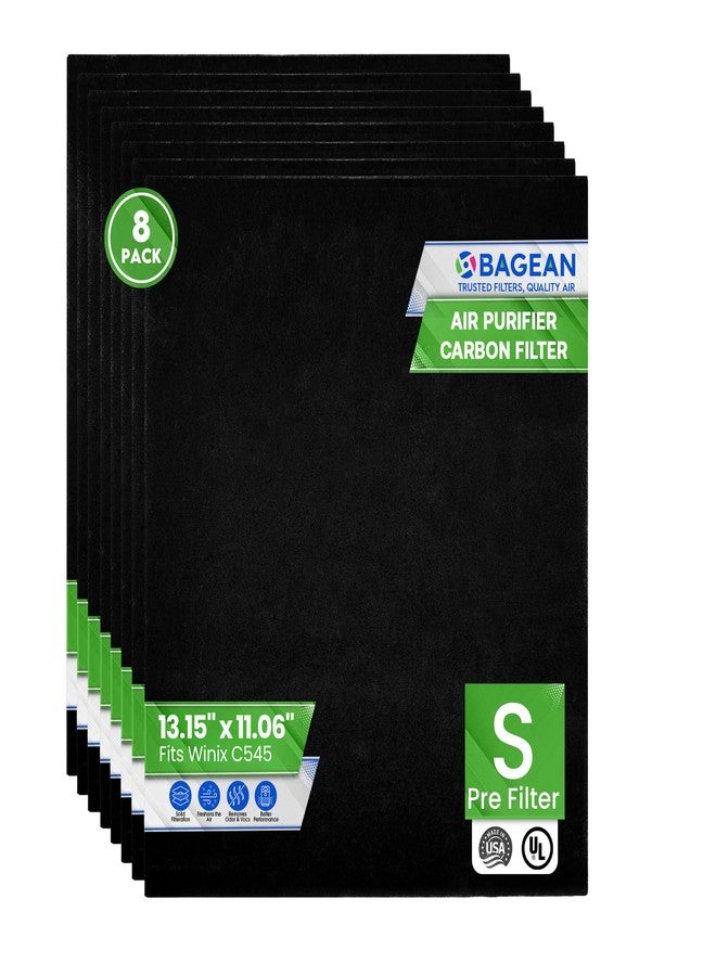 Bagean Activated Carbon Pre Filter Replacement - Compatible with Winix Air Purifier Filter Replacement C545 - Fits Winix Filter S - Air Purifier Filters Absorb Odors and Freshen the Air (8-Pack) - Image 1