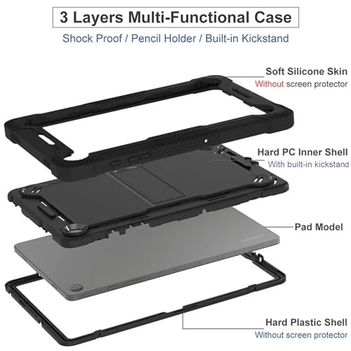 TGK Slim Heavy Duty Shockproof Protection Kickstand Hybrid Case Cover for Samsung Galaxy Tab A9 8.7 inch Black - Image 5