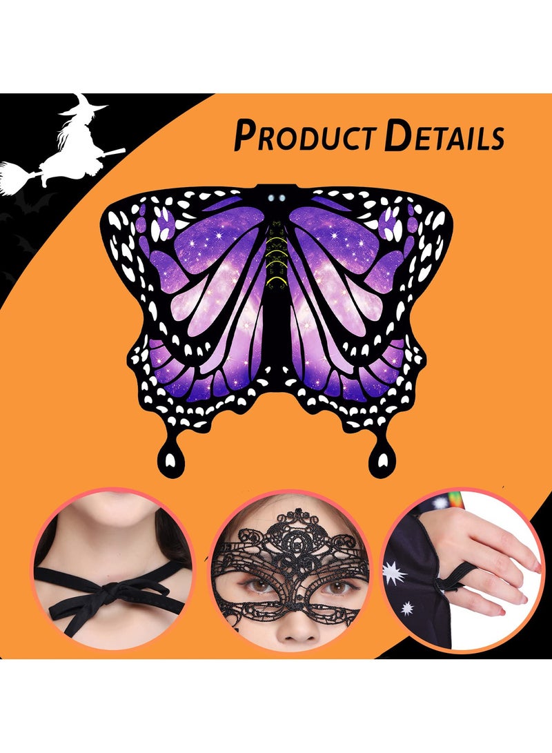 VUCATIN Butterfly Wings for Women Holiday Party Butterfly Costume for Women Women Fairy Ladies Cape Nymph Pixie Cloak Children Adults Role Play Costume Set With Mask And Headgear - Image 3
