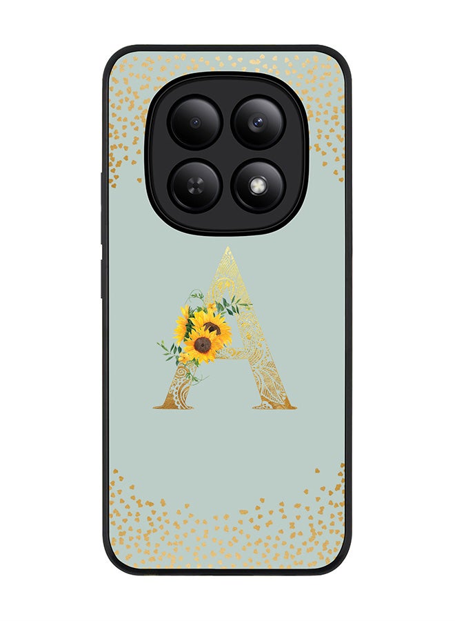 Stylizedd For Xiaomi Redmi Note 15 4G Case,Slim fit Camera Protection, Shockproof Thin Phone cover  - Custom Floral Monogram - A  (Light Grey ) - Image 1