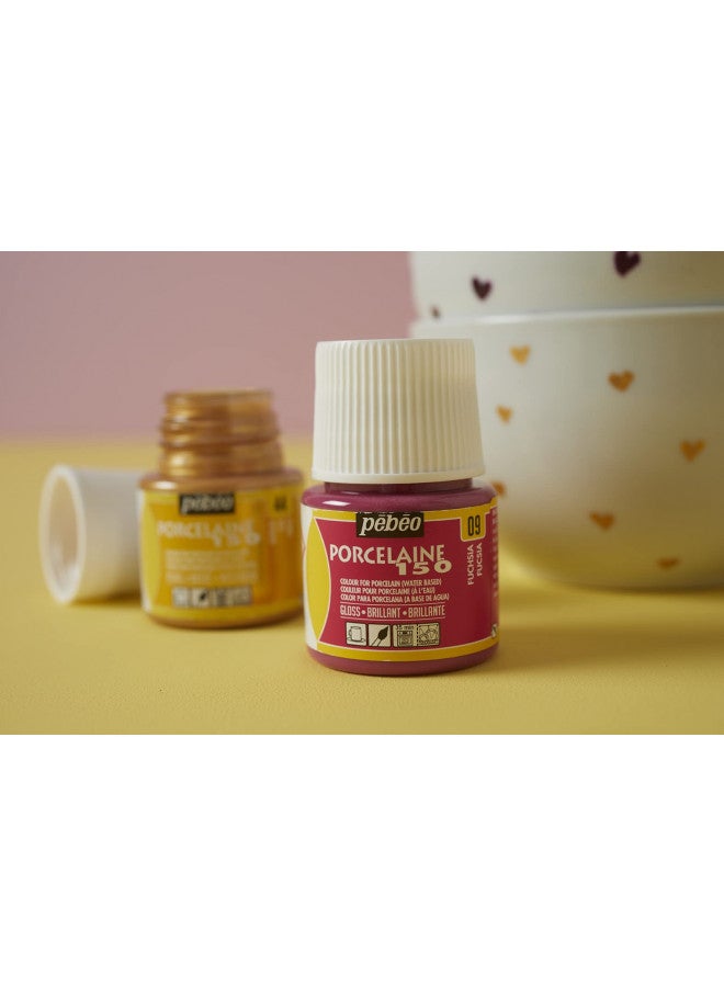 Pebeo Porcelaine 150, Water-Based High-Gloss Porcelain Paint, 45 ml Bottle - Lapis Blue - Image 5