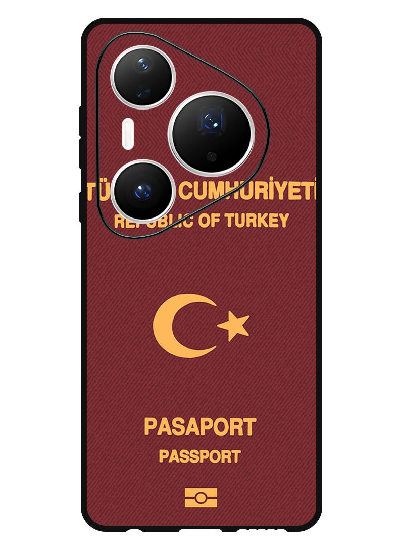 Theodor Case Compatible with Huawei Pura 80 Pro 6.8 Inch Protection Shockproof Bumper Cover Turkey Passport - Image 1