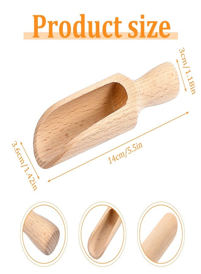Eldraqth 1 Pcs Bath Salt Scoop, Wooden Spoons 5.5 In Ground Coffee Scoop Wooden Bean Salt Spoons for Flour, Bath Salts, Sugar, Cereal, Coffee and More - Image 2