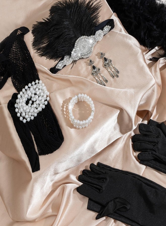 EIELO 1920s Great Gatsby Accessories Set for Women Headpiece Headband Flapper Roaring 20s Costume Accessories - Image 4