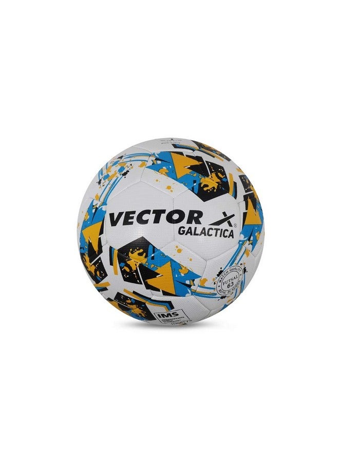 Vector X 32 Panel Galactica Rubber Thermo Fused IMS & FIFA Approved Indoor/Outdoor Futsal Football with Butyl Bladder, Multicolor, Size 4, Suitable for Match and Training for Adut and Kids 10-14 Years - Image 1