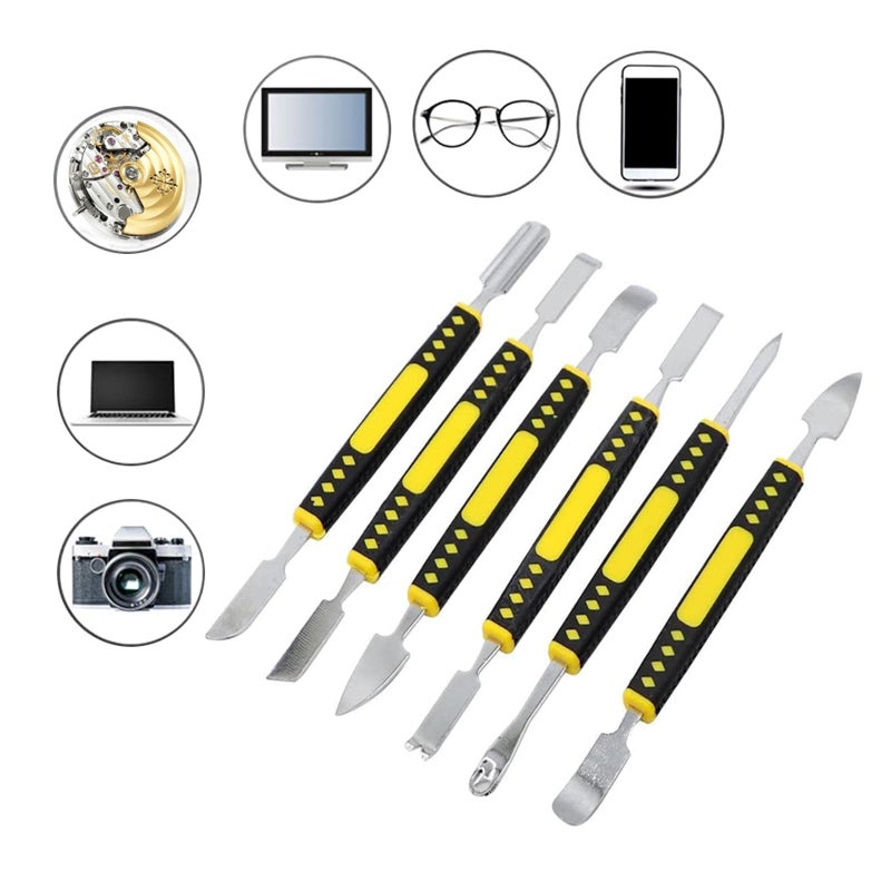 MySouqeg | 6Pcs Metal Pry Bars Set Electronic Repair Tools Kit Mini Dual Ends Opening Crowbars for Cell Phones, Tablets, Watches, Glasses, Laptops - Image 4