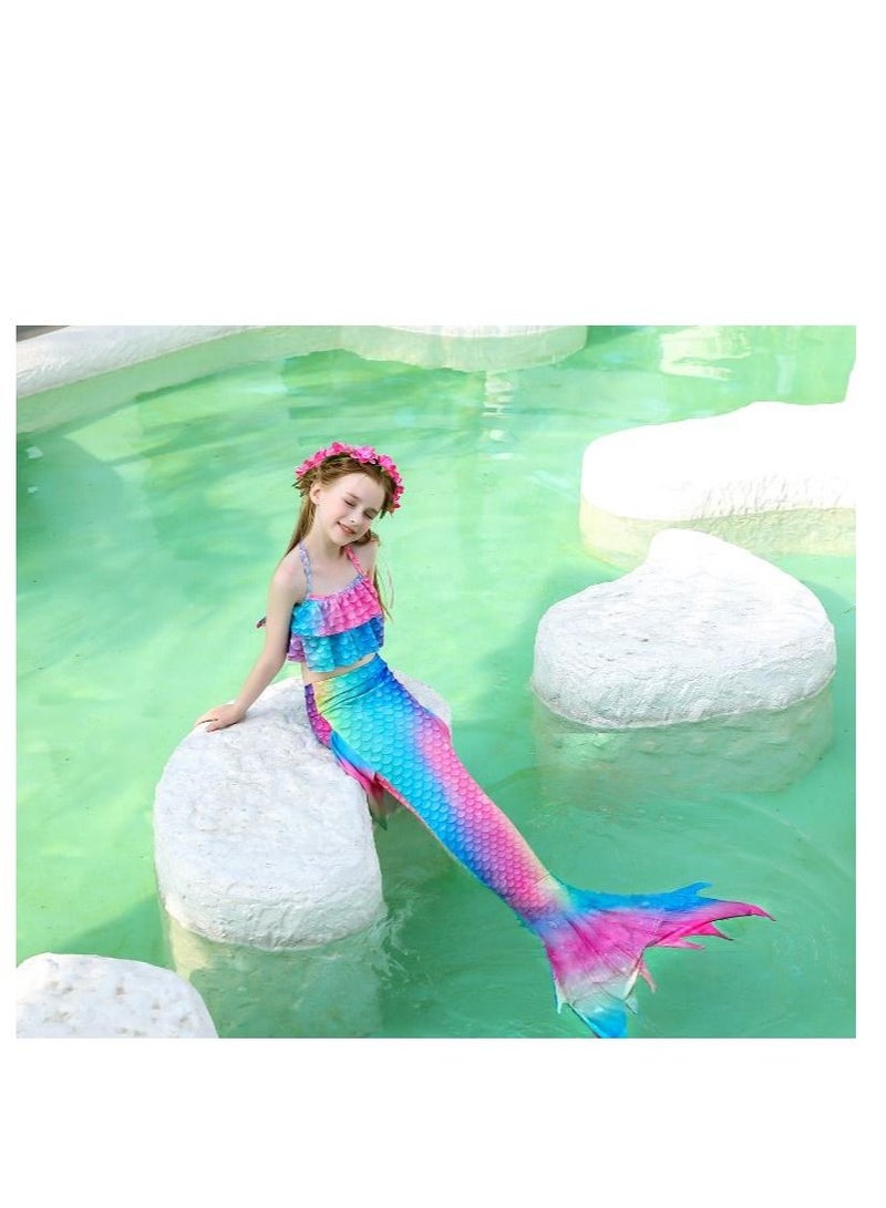 Y&D 3-Piece Mermaid Bathing Swimsuit Set  110cm - Image 5