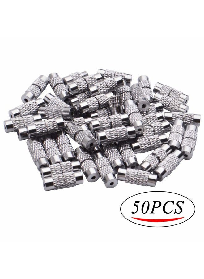 BronaGrand 50pcs Brass Screw Clasps Barrel Clasps Cord End Caps Jewelry End Tips for Bracelet Necklace Making,Silver - Image 2