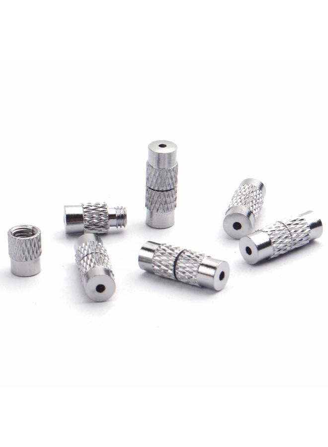BronaGrand 50pcs Brass Screw Clasps Barrel Clasps Cord End Caps Jewelry End Tips for Bracelet Necklace Making,Silver - Image 4