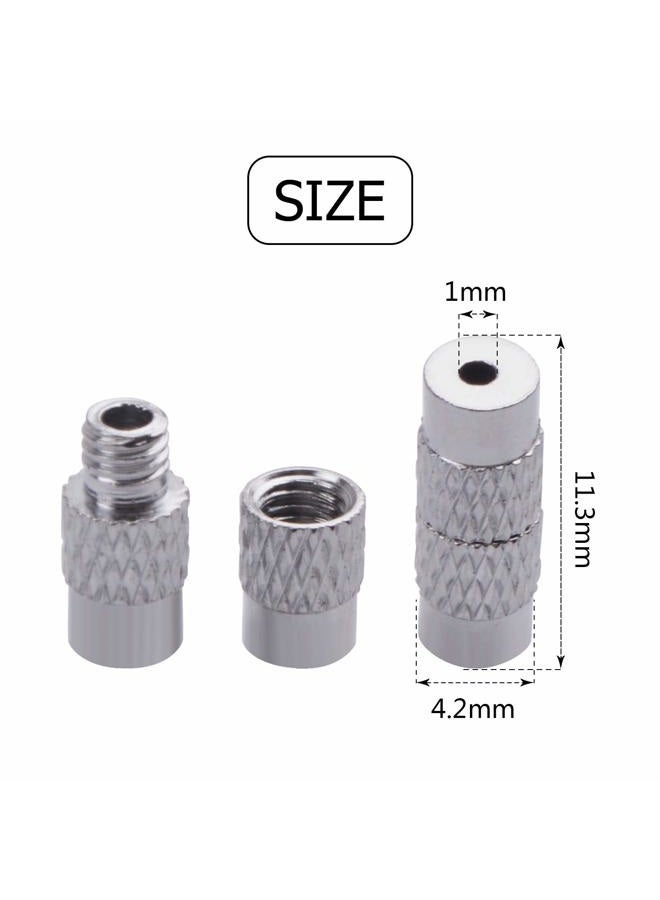 BronaGrand 50pcs Brass Screw Clasps Barrel Clasps Cord End Caps Jewelry End Tips for Bracelet Necklace Making,Silver - Image 3